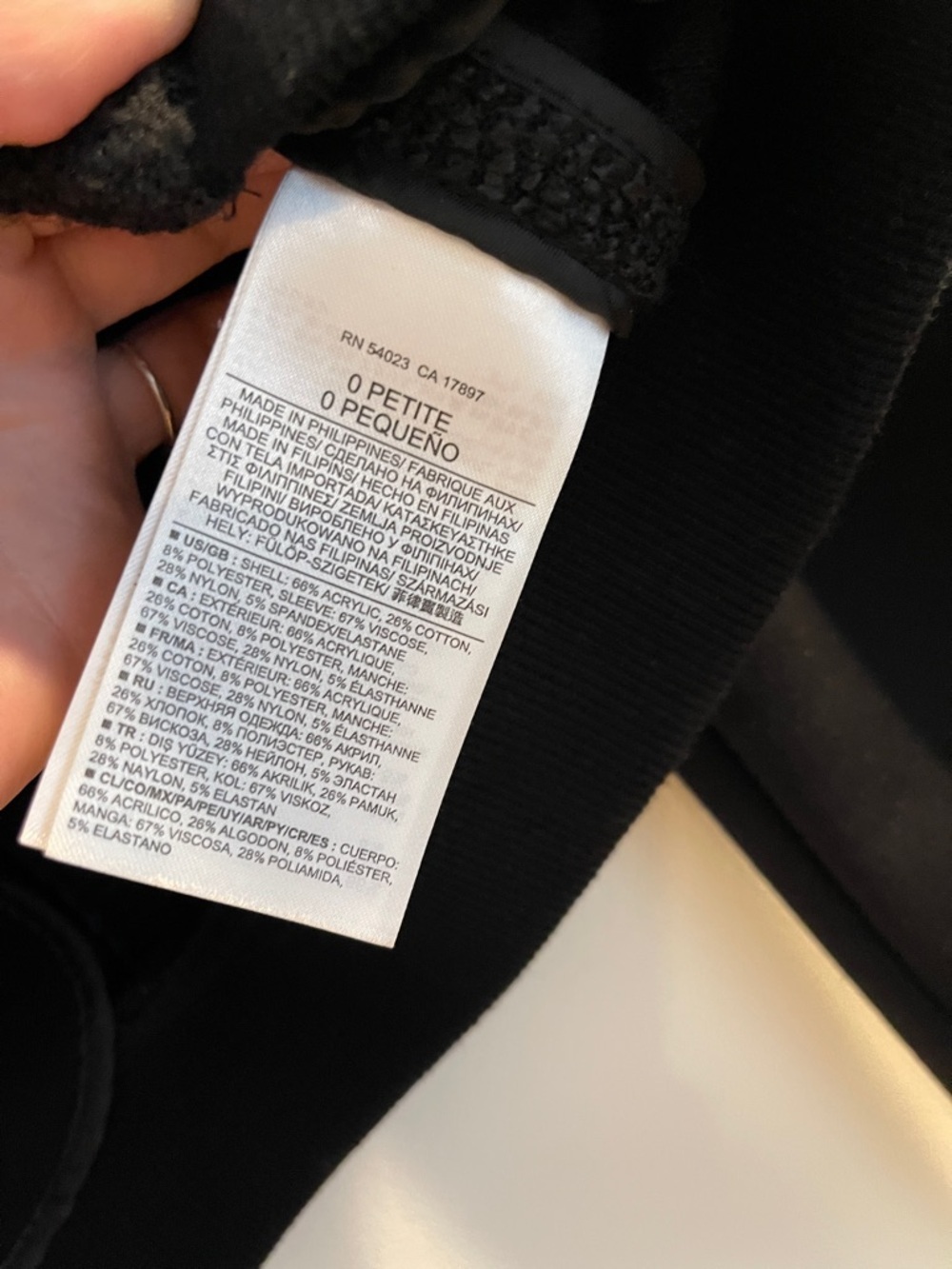 Banana Republic Black Raglan Sleeve Bomber Jacket 0 Petite - Picture 5 of 5